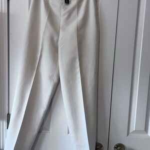 Ann Taylor Cream Ankle Pants | Size 4 | Cotton Silk Blend